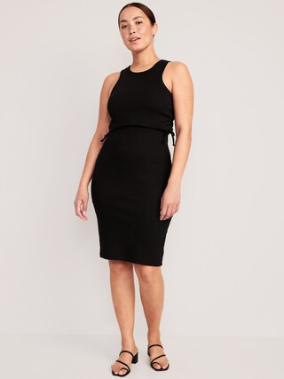 Maternity Sleeveless Double-Layer Side-Tie Nursing Dress | Old Navy (US)