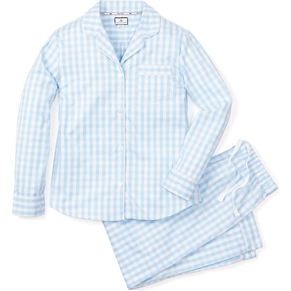 Women's Pajama Set, Light Blue Gingham | Maisonette