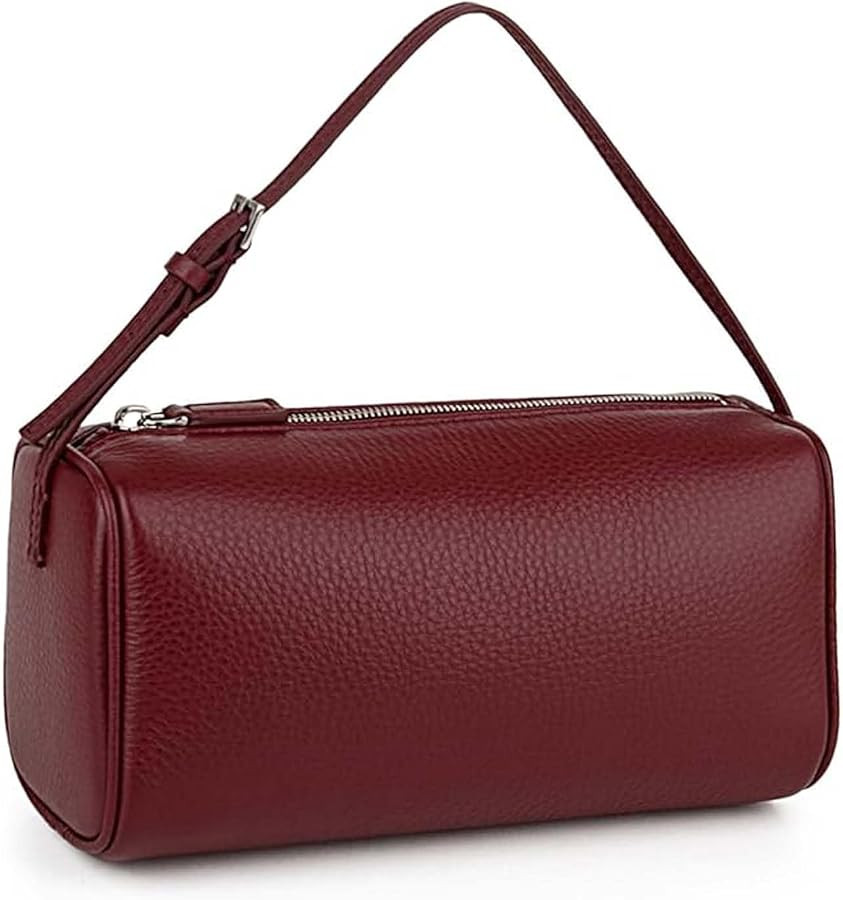 Leather Crossbody Bags for Women Shoulder Hobo Bag Small Barrel Purse with Adjustable Strap | Amazon (US)