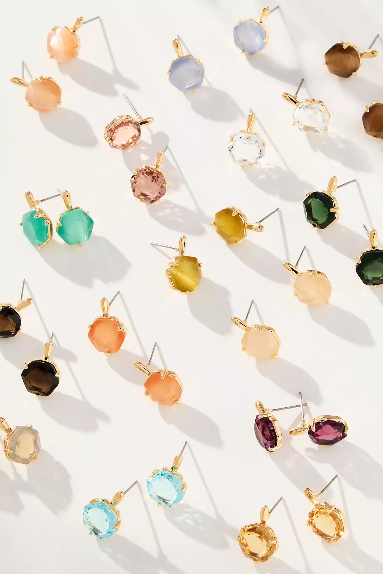 Hexagon Stone Post Earrings | Anthropologie (US)