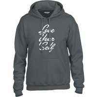 Love Yourself Hoodie | Script Font Design 9 Oz. Adult Dryblend® 50/50 Pullover Hooded Sweatshirt | G125 | Etsy (US)