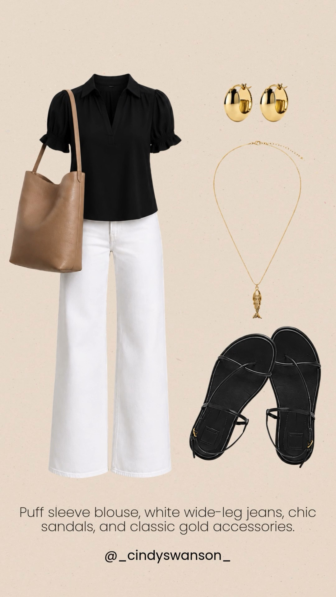 A black-and-white outfit never goes out of style!

This classic look pairs a feminine puff sleeve blouse with crisp white wide-leg jeans, chic black sandals, and timeless gold accessories for an effortlessly polished outfit you can wear from brunch to dinner.

💡 LTK MADE EASY
❤️ Heart = Support my posts!
🔖 Save = Get sale & restock alerts
📋 Lists = Keep favorites organized
📲 Share = Send lists and products to a friend. Hello, Christmas List!
💬 Comment = Ask me anything about these finds. :-)

#LTKootd #LTKSeasonal #LTKOver40
