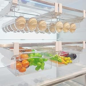 URALFA 2 Pack Fridge Drawer Organizer, Refrigerator Drawers for Fruit and Vegetable, Refrigerator... | Amazon (US)