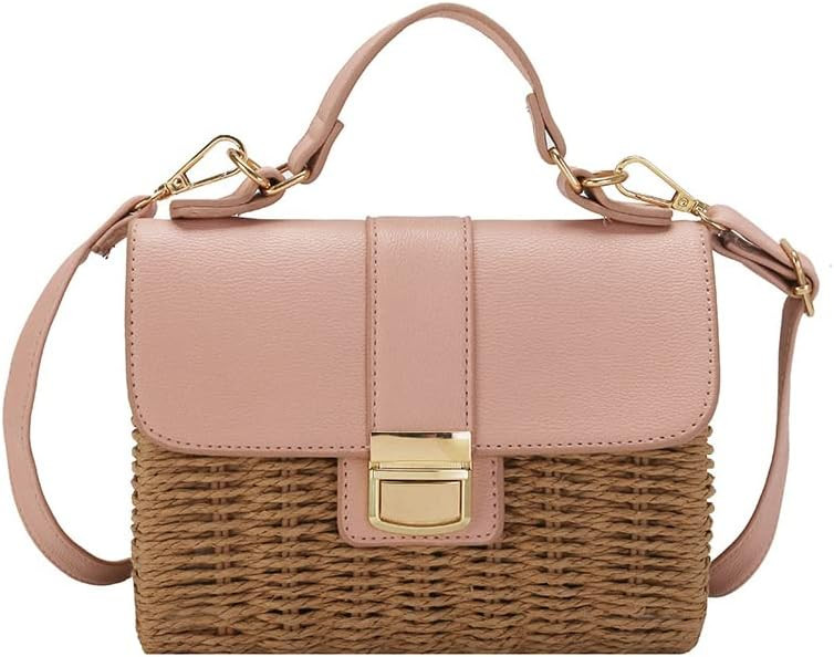 Small Straw Crossbody Bags for Women, Rattan Woven Top Handle Handbag Summer Beach Envelope Purse... | Amazon (US)