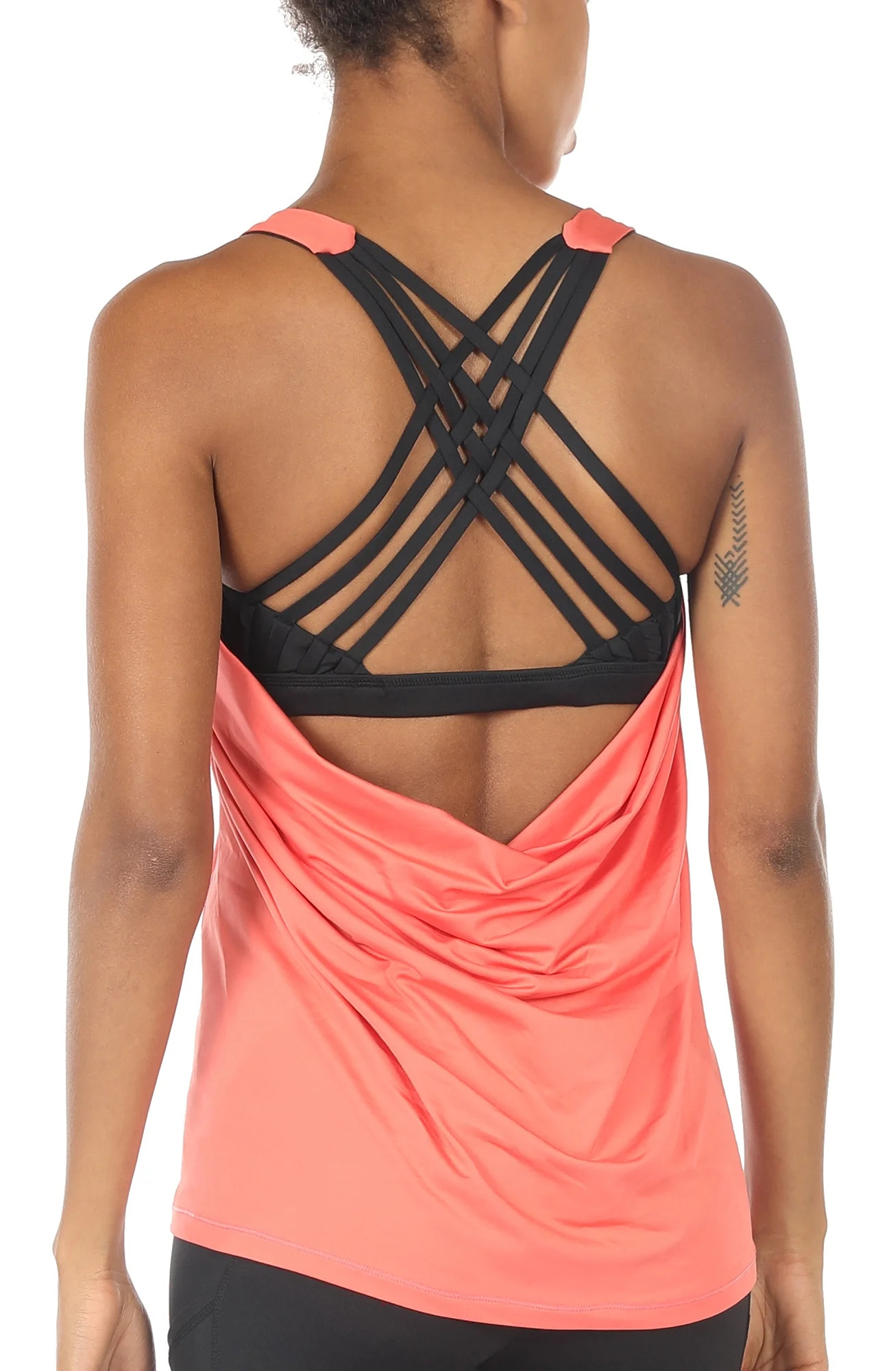 icyzone Yoga Tops Workouts Clothes Activewear Built in Bra Tank Tops for Women | Walmart (US)