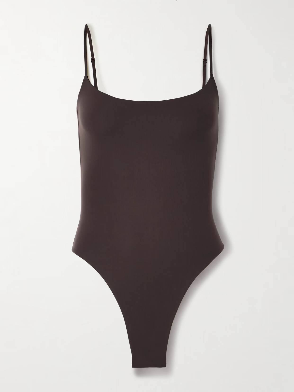SKIMS - Fits Everybody Cami Thong Bodysuit - Espresso | NET-A-PORTER (US)
