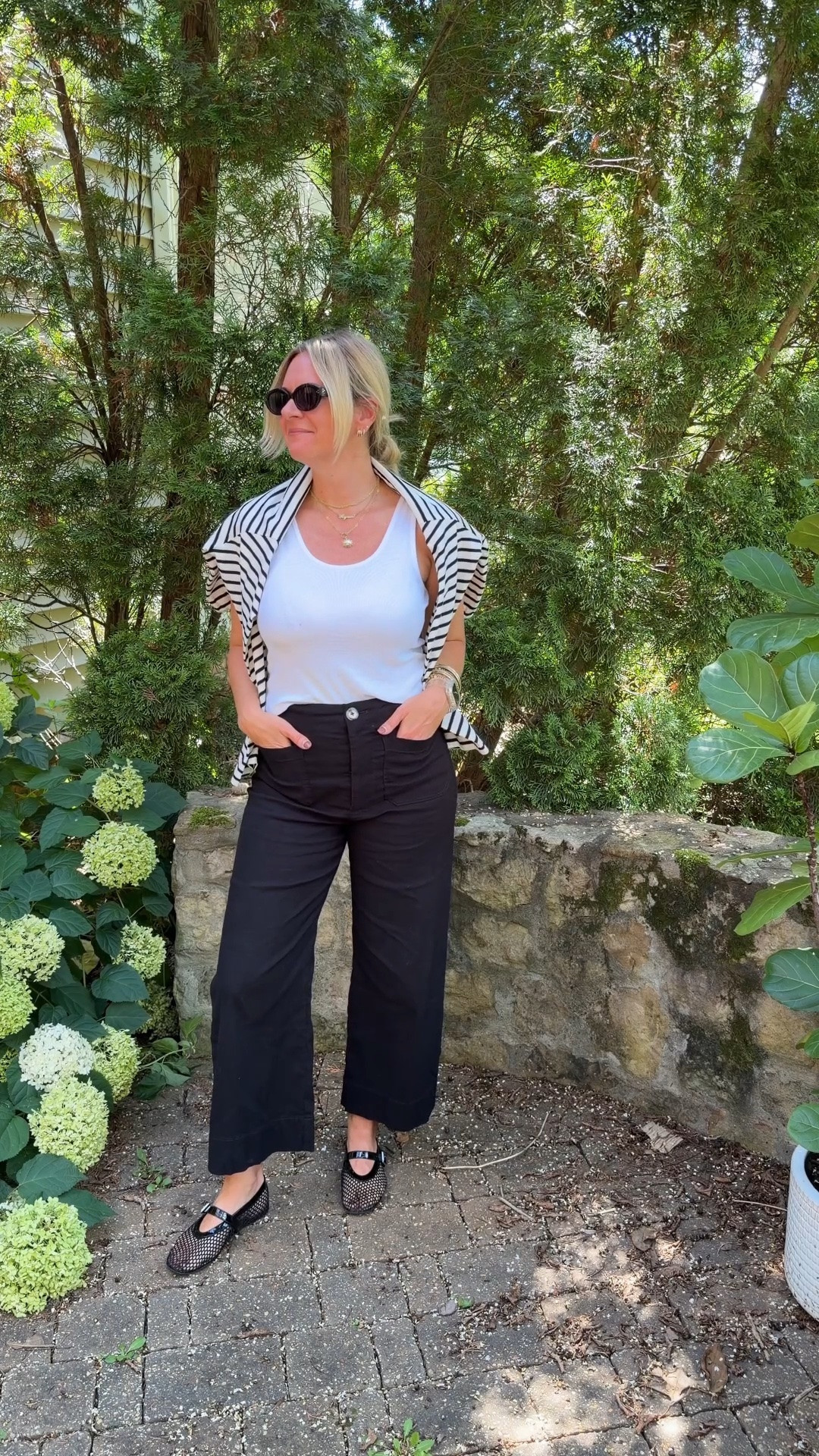 Hot take: these are the most flattering pants for women over 40 and most of you don’t own them 👇

I’m talking about wide leg ankle pants — and here’s why I recommend them to almost every single client:

🖤 They hit at the perfect length. Cropped just above the ankle means they work with flats, sandals, heels and everything in between — no hemming, no awkward pooling, just a clean line every time.

🖤 The wide leg is universally flattering. It skims rather than clings, creates a long lean line from waist to ankle, and balances proportions in a way that straight leg and skinny pants simply can’t. Every body type looks great in a well-fitted wide leg ankle pant.

🖤 They dress up and down effortlessly. Tank and mesh flats for a casual day, a blazer and heels for a dinner out, a striped tee draped over the shoulders for somewhere in between. One pant, endless outfits.

🖤 Black is the only color you need to start. It goes with everything, photographs beautifully, and never goes out of style. Once you find your pair you’ll reach for them constantly.

#LTKdayinmylife #LTKootd #LTKOver40