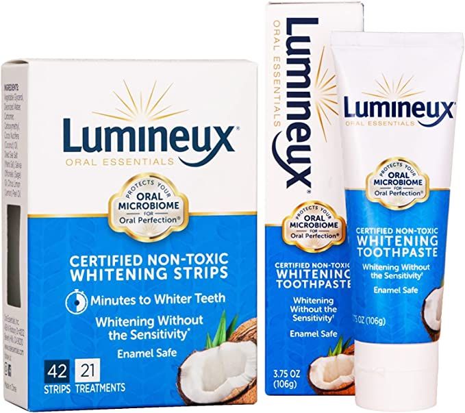 Lumineux Oral Essentials Teeth Whitening Strips and Toothpaste - Sensitivity Free - Dentist Formu... | Amazon (US)