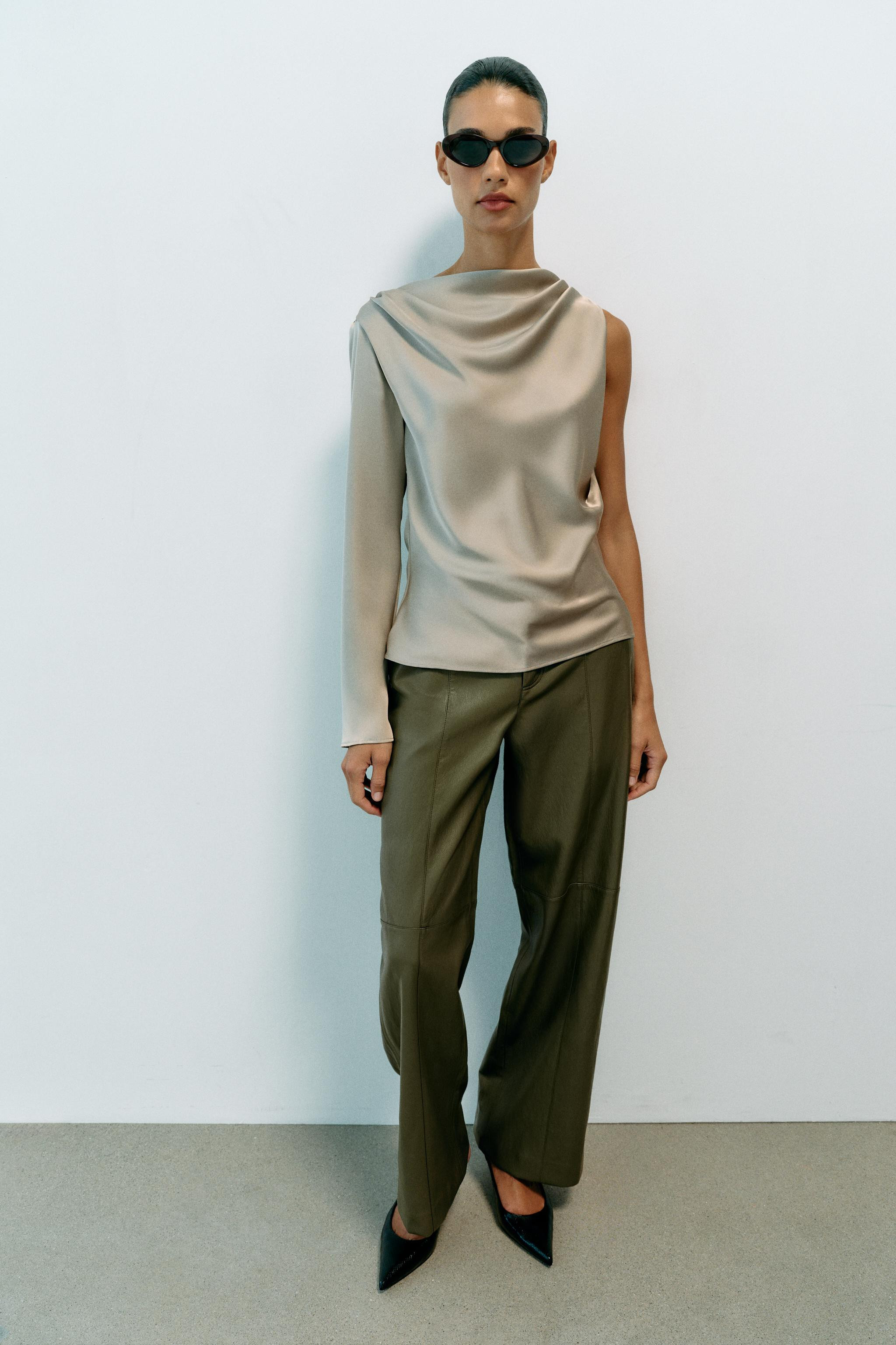 ASYMMETRIC SATIN BLOUSE | Zara US