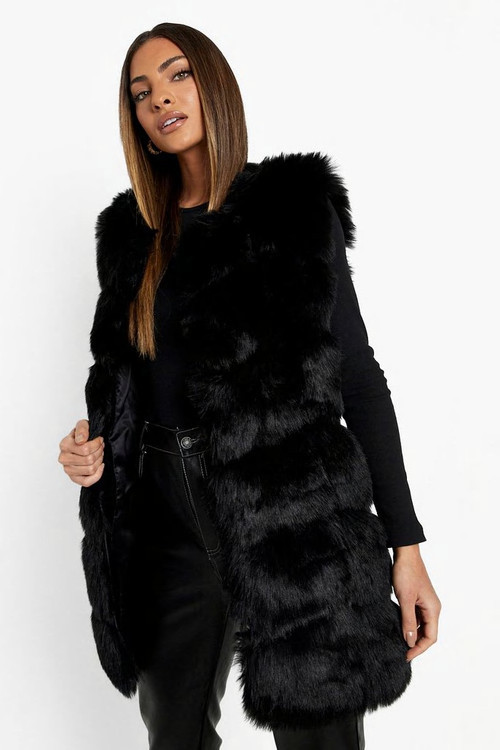 Luxe Panelled Faux Fur Vest | Boohoo.com (US & CA)