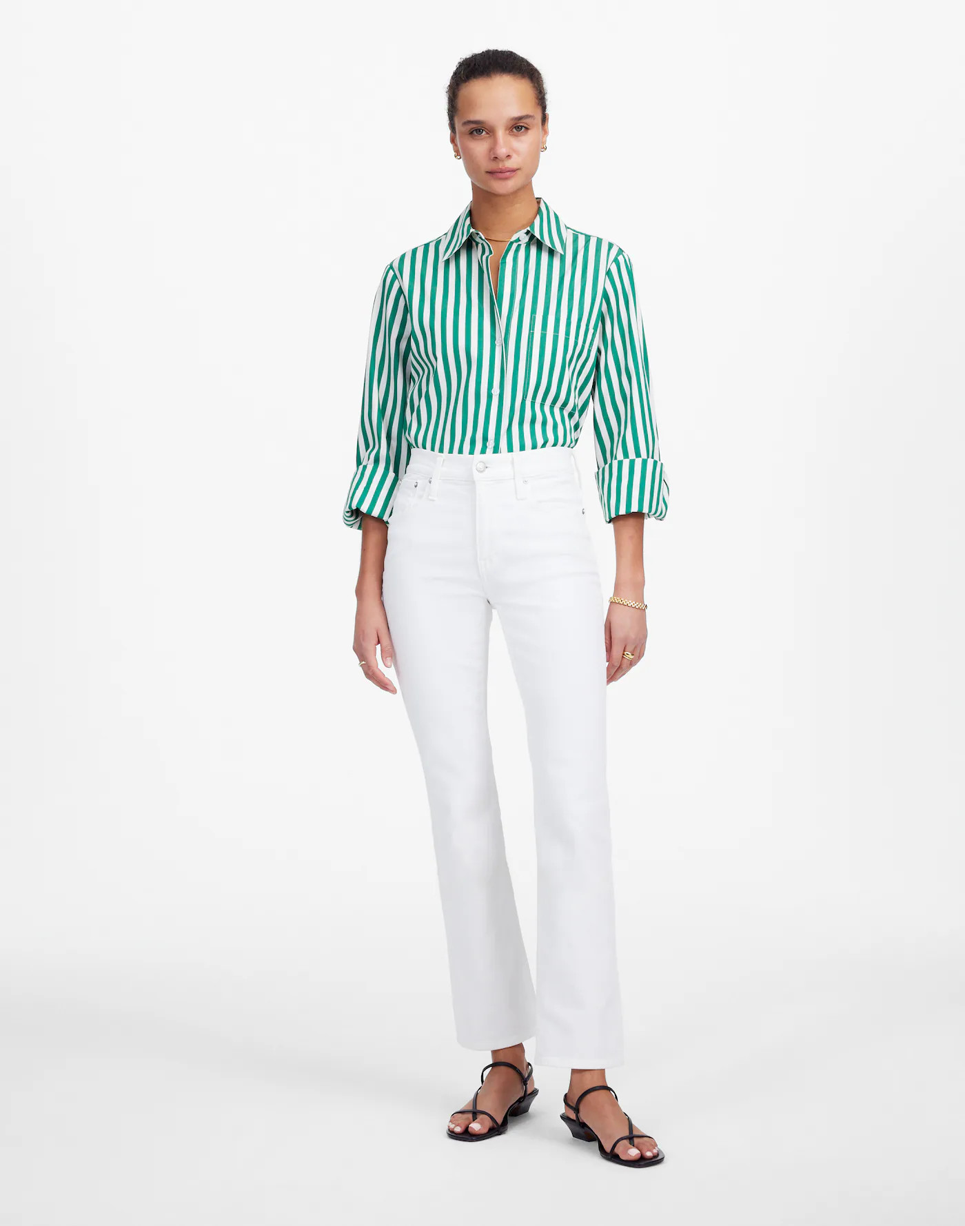 Poplin Easy Y-Neck Button-Up Shirt | Madewell | Madewell