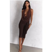 Chocolate Double Layer Slinky Wrap Capri's, Chocolate | PrettyLittleThing UK