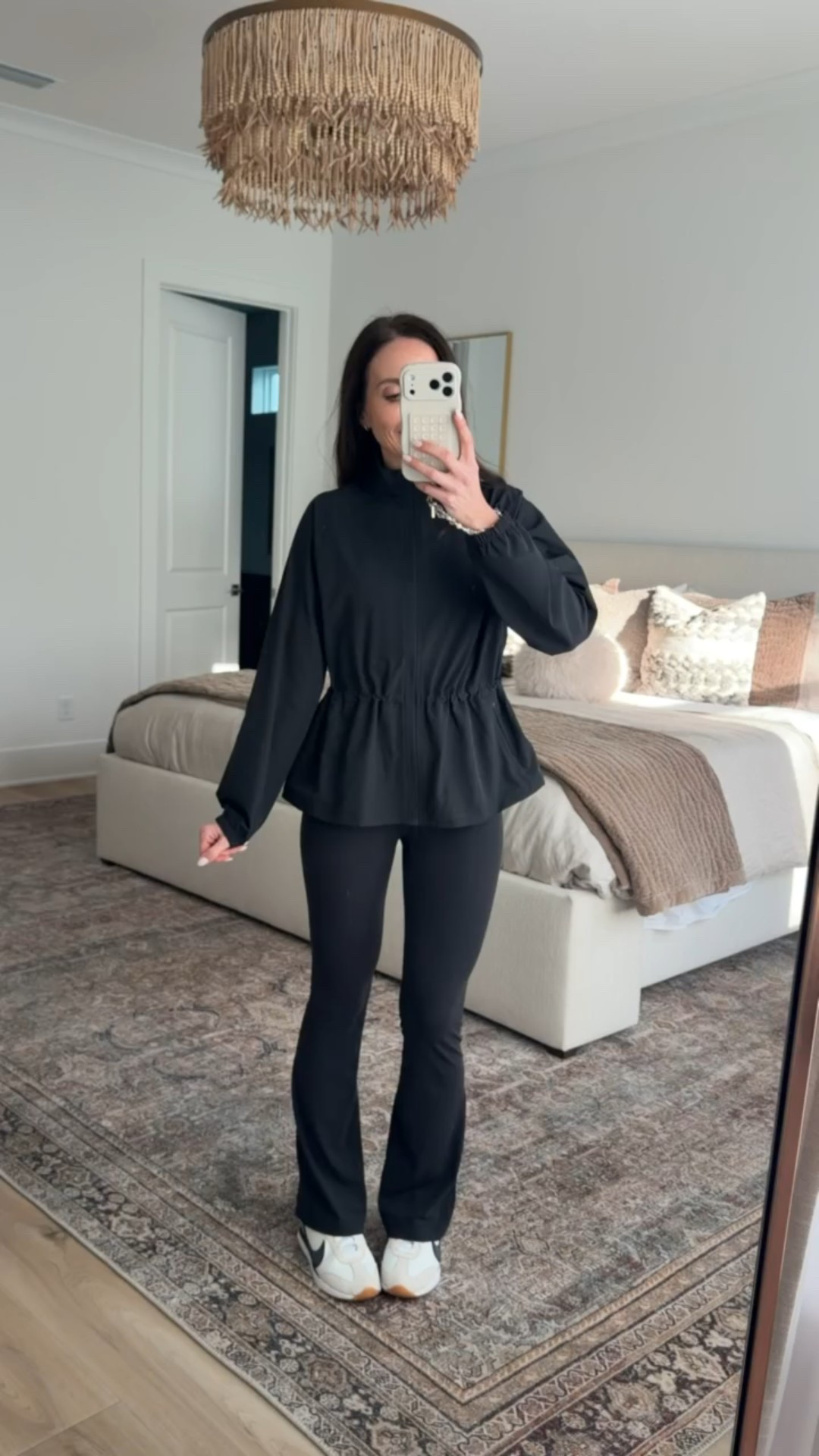 cute athleisure outfit, flared leggings, tie waist athleisure jacket, travel style, travel outfit, annabrstyle.

#LTKFindsUnder50 #LTKFindsUnder100 #LTKOver40