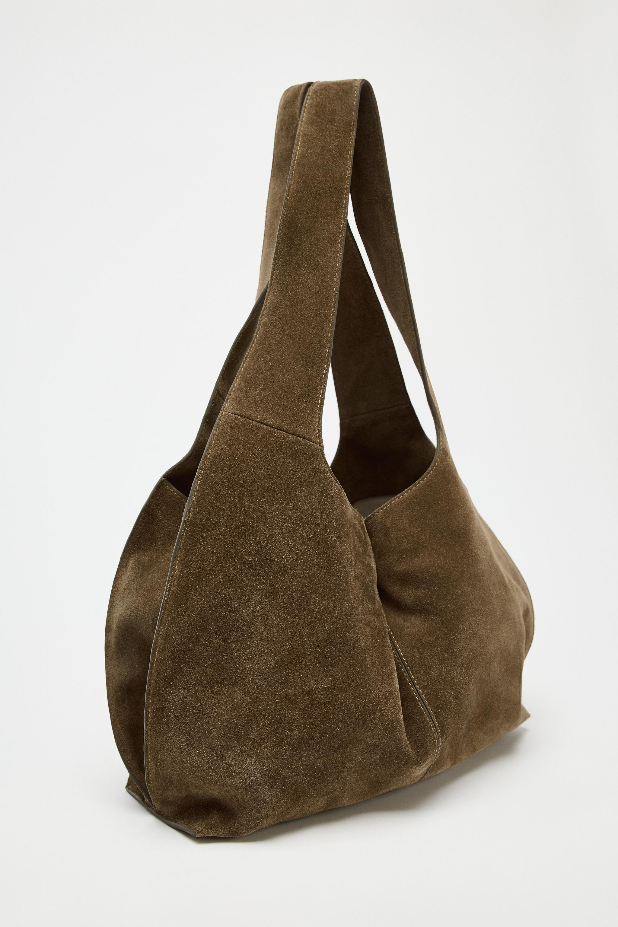 SPLIT SUEDE SHOULDER BAG | Zara UK