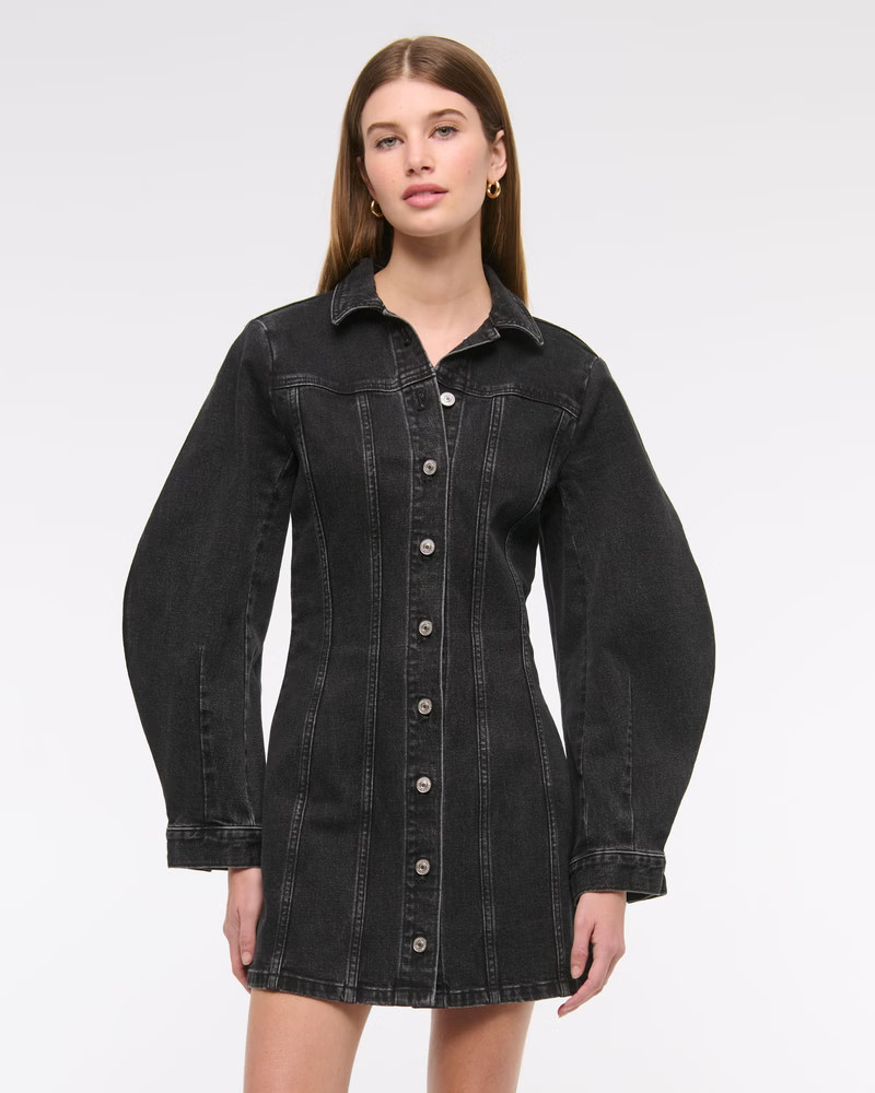 Women's Barrel Sleeve Denim Shirt Dress | Women's Dresses & Jumpsuits | Abercrombie.com | Abercrombie & Fitch (US)