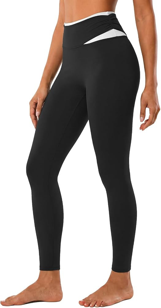 Aoysky Womens High Waist Leggings Tummy Control Fold Over Yoga Pants | Amazon (US)