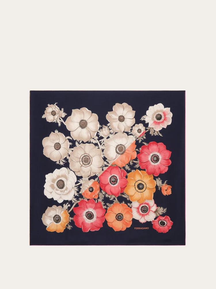 Anemone print silk foulard | Ferragamo