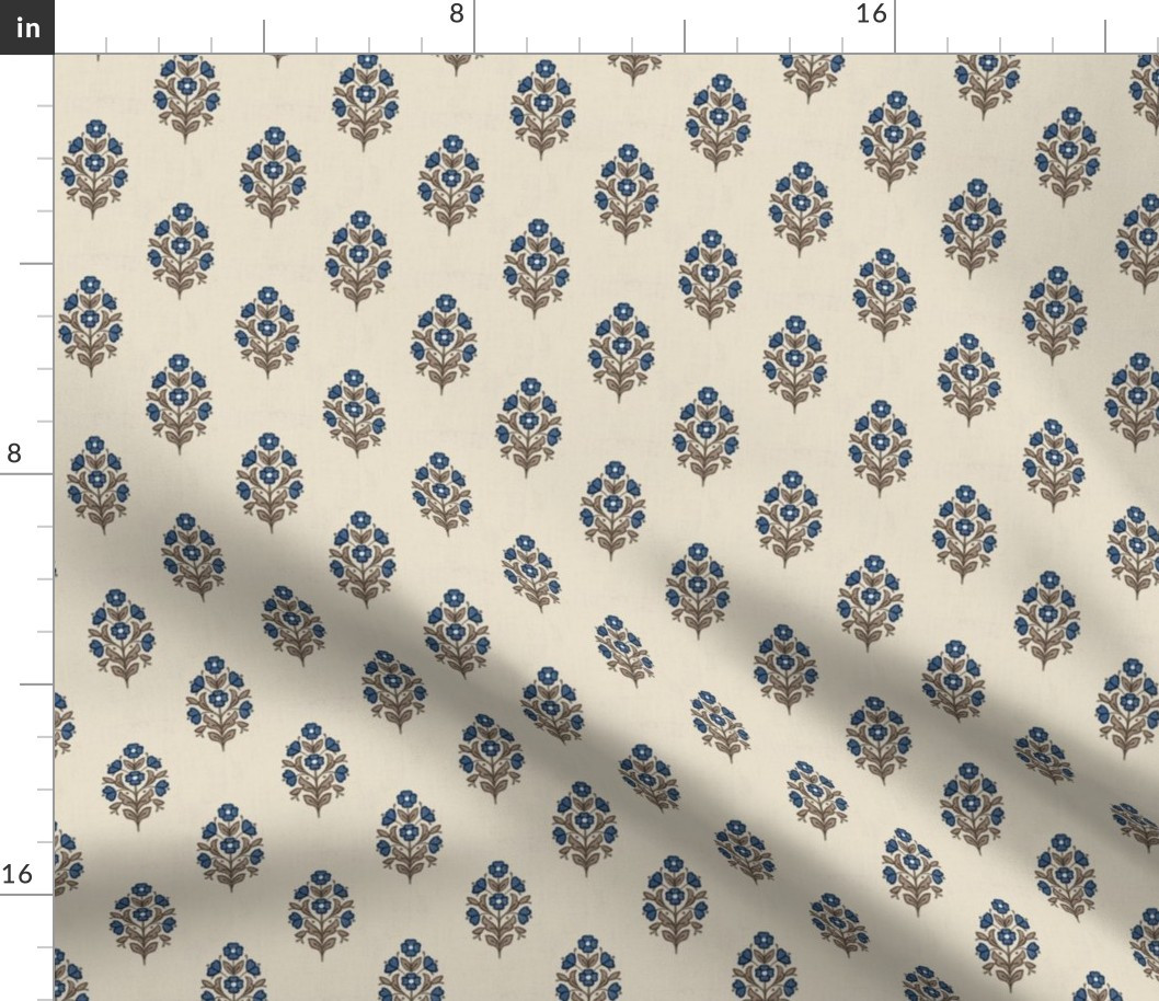 51Autumnal Table - Blue teardrop floral Fabric bytaranealart | Spoonflower