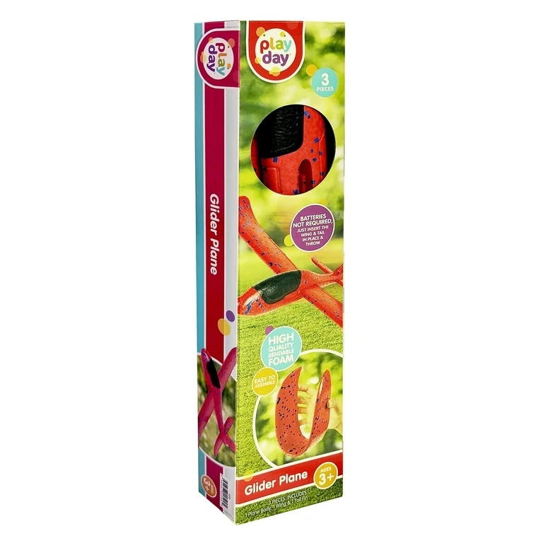 Play Day Glider Plane – 15" Wingspan, Highly Durable Toy Aircraft for Kids | Walmart (US)