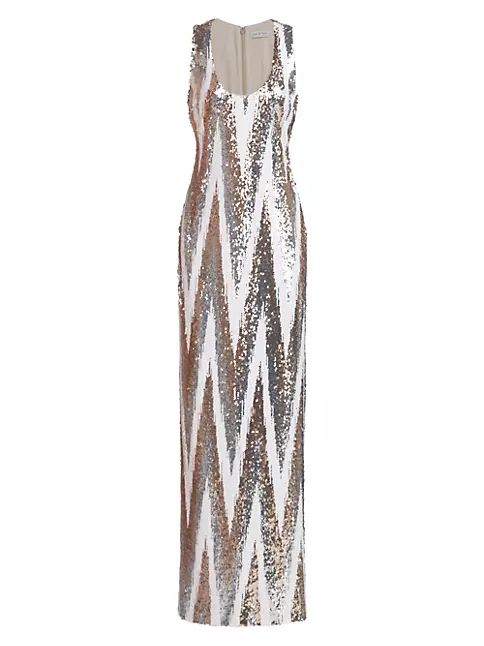 Eleanor Chevron Sequin Gown | Saks Fifth Avenue