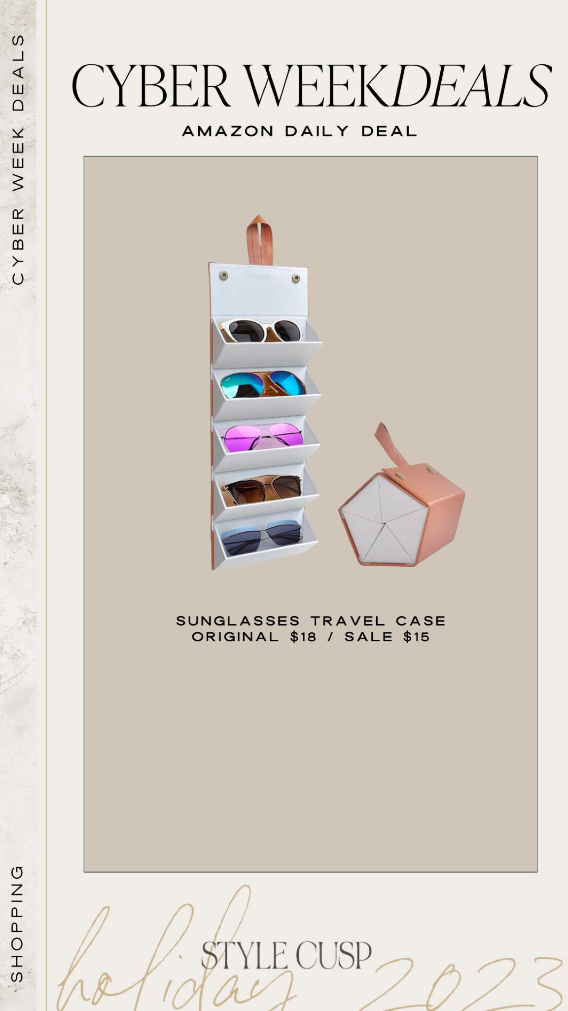 Amazon Daily Deal! Sunglasses travel case 20% off!

Travel, on the go, travel gift, cyber deal, accessory gift 

#LTKfindsunder50 #LTKtravel #LTKCyberWeek