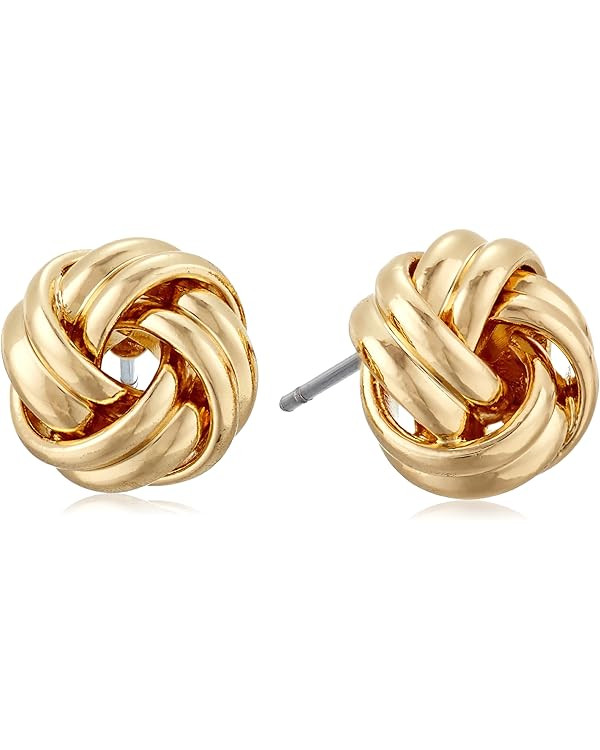 Anne Klein "Classics" Gold-Tone Knot Stud Earrings | Amazon (US)