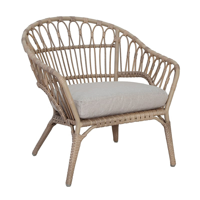 Norma Natural Wicker Outdoor Lounge Chair | At Home