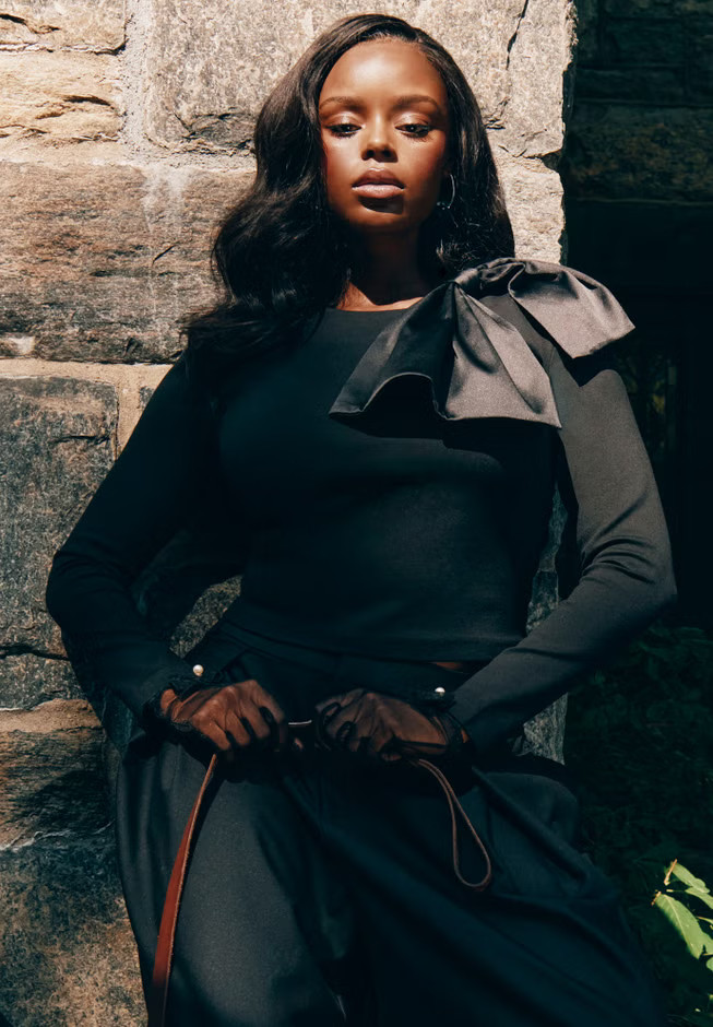 Strong Shoulder Top With Bow | Eloquii