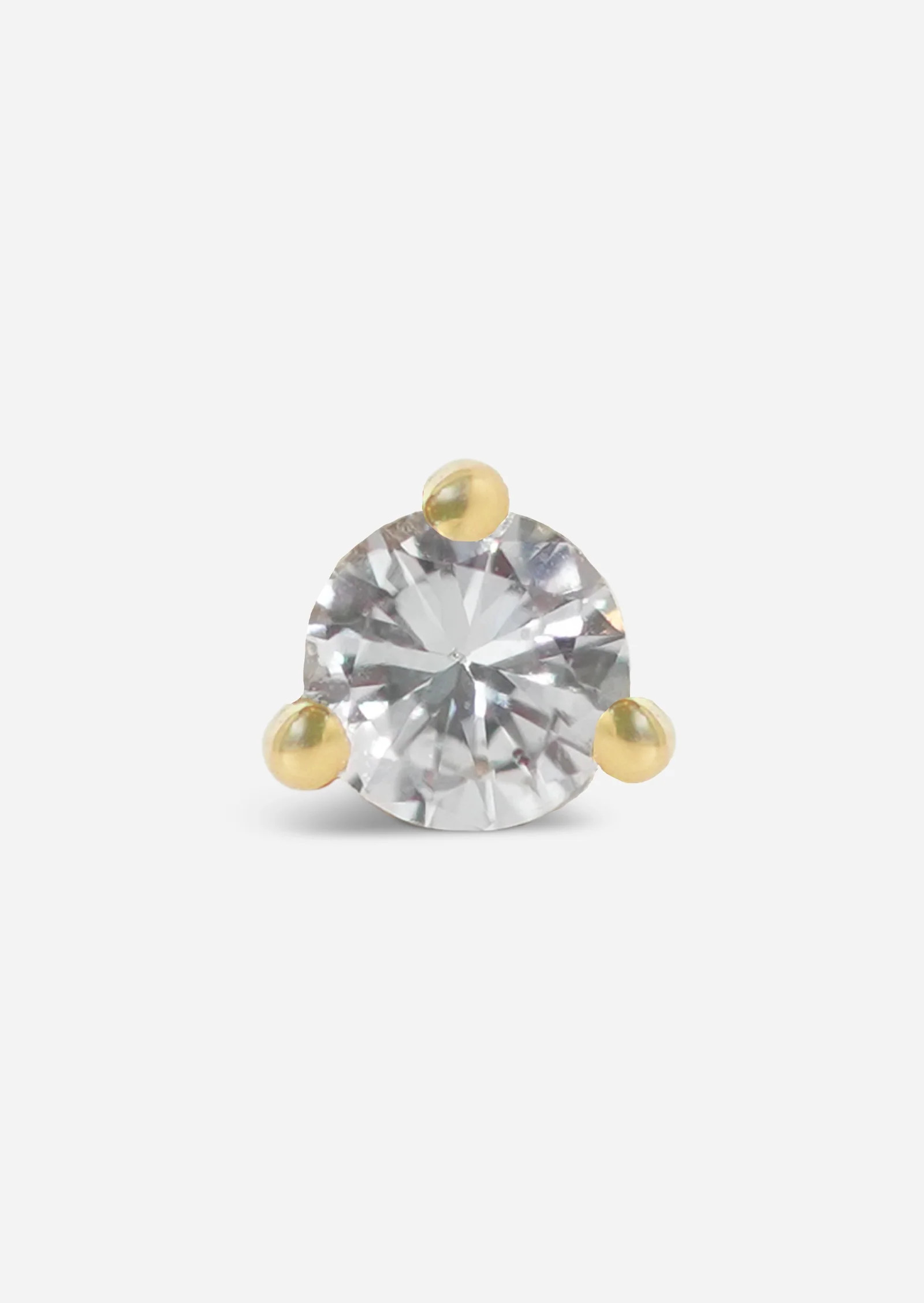 3mm Round Diamond Threaded Flat Back Earring | Single | Porter Lyons