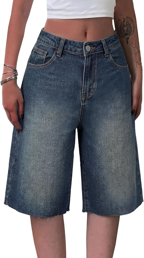 EMMIOL Women Jorts Baggy Jeans Jorts Outfits Mid-Low Waisted Denim Y2K Shorts Summer Hot Short Pa... | Amazon (US)