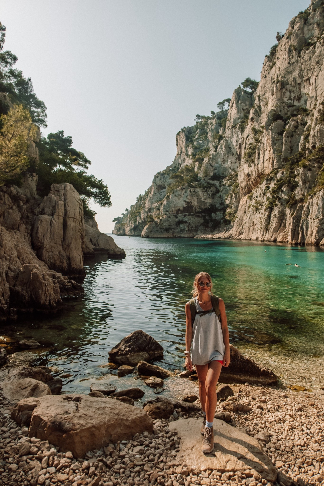 Hiking outfit I wore to Europe hiking in France Calanques National Park. This active set was perfect for the heat and I even swam in it. Size small in sports bra and red bike shorts . I wore this oversized tank while hiking and took it off and wore the sports bra set when I swam! 

#LTKActive #LTKTravel