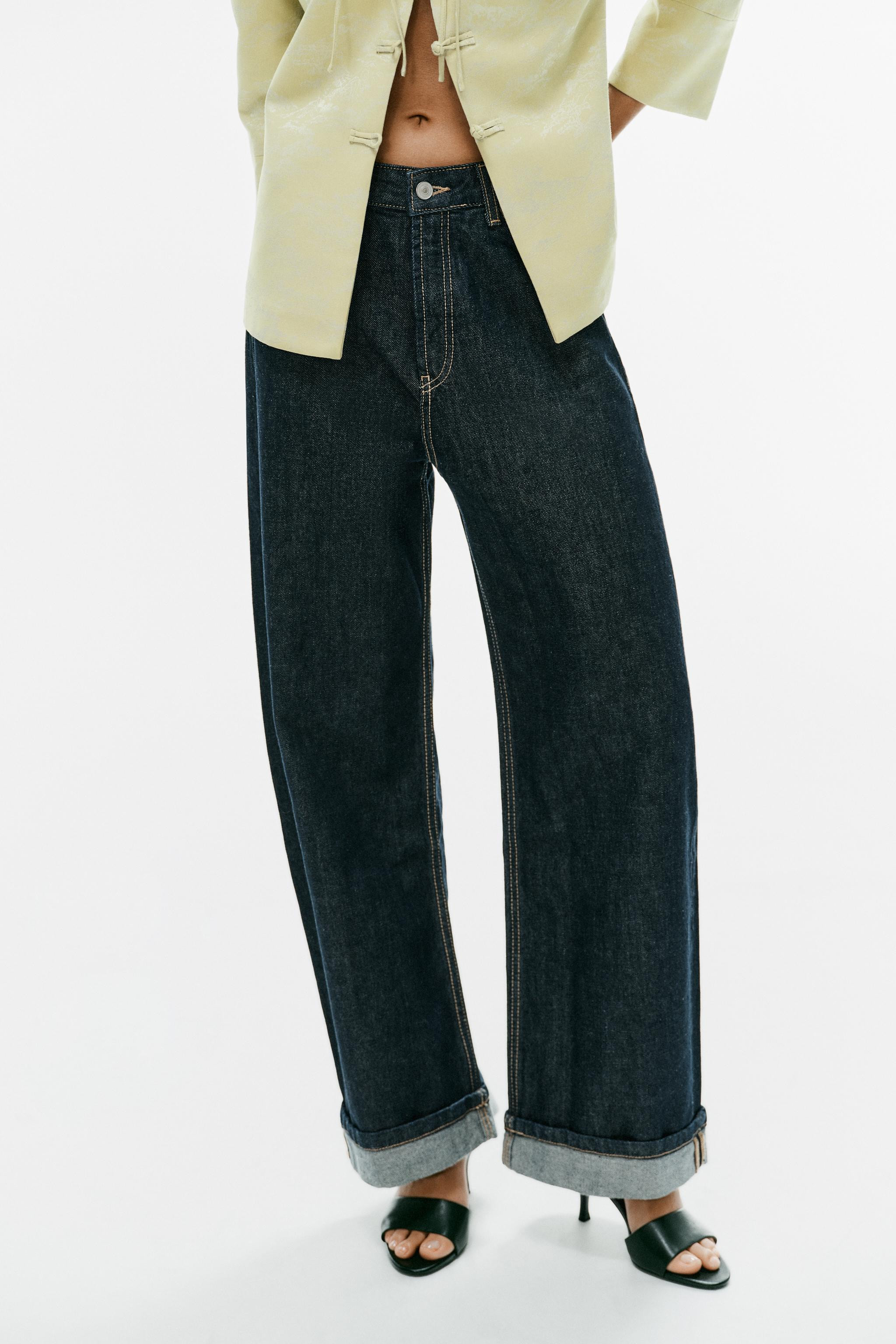 TRF BAGGY FOLDED MID-WAIST JEANS | Zara FR