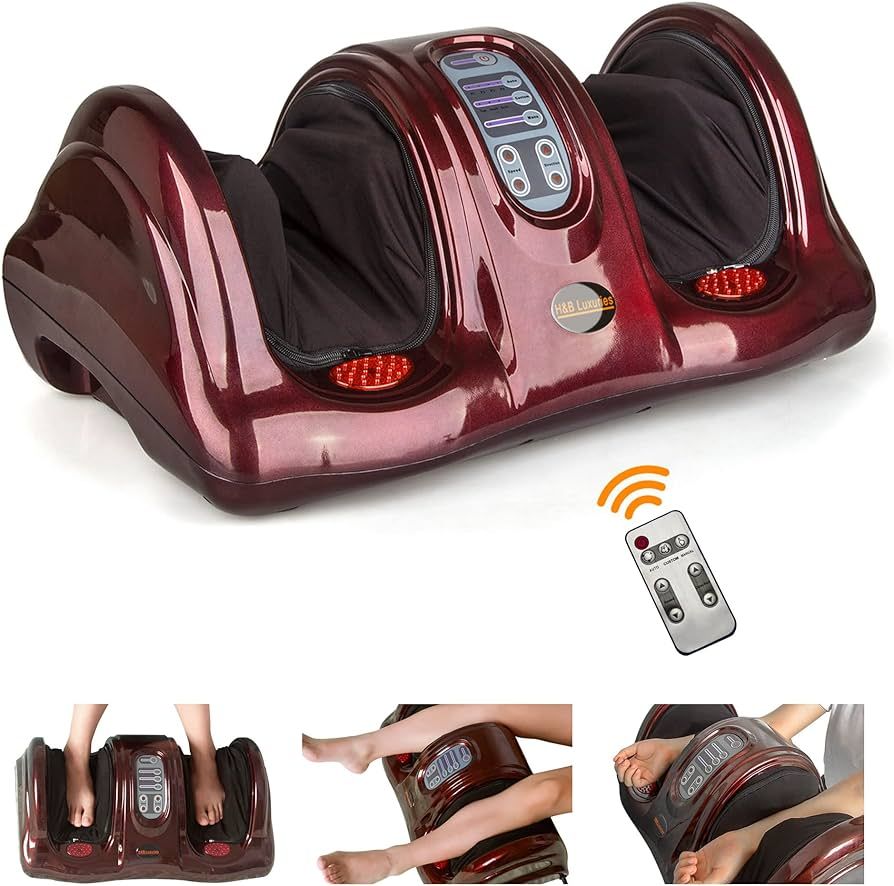H&B Luxuries Shiatsu Kneading Rolling Foot Massager Personal Health Studio ZH-9902-red | Amazon (US)