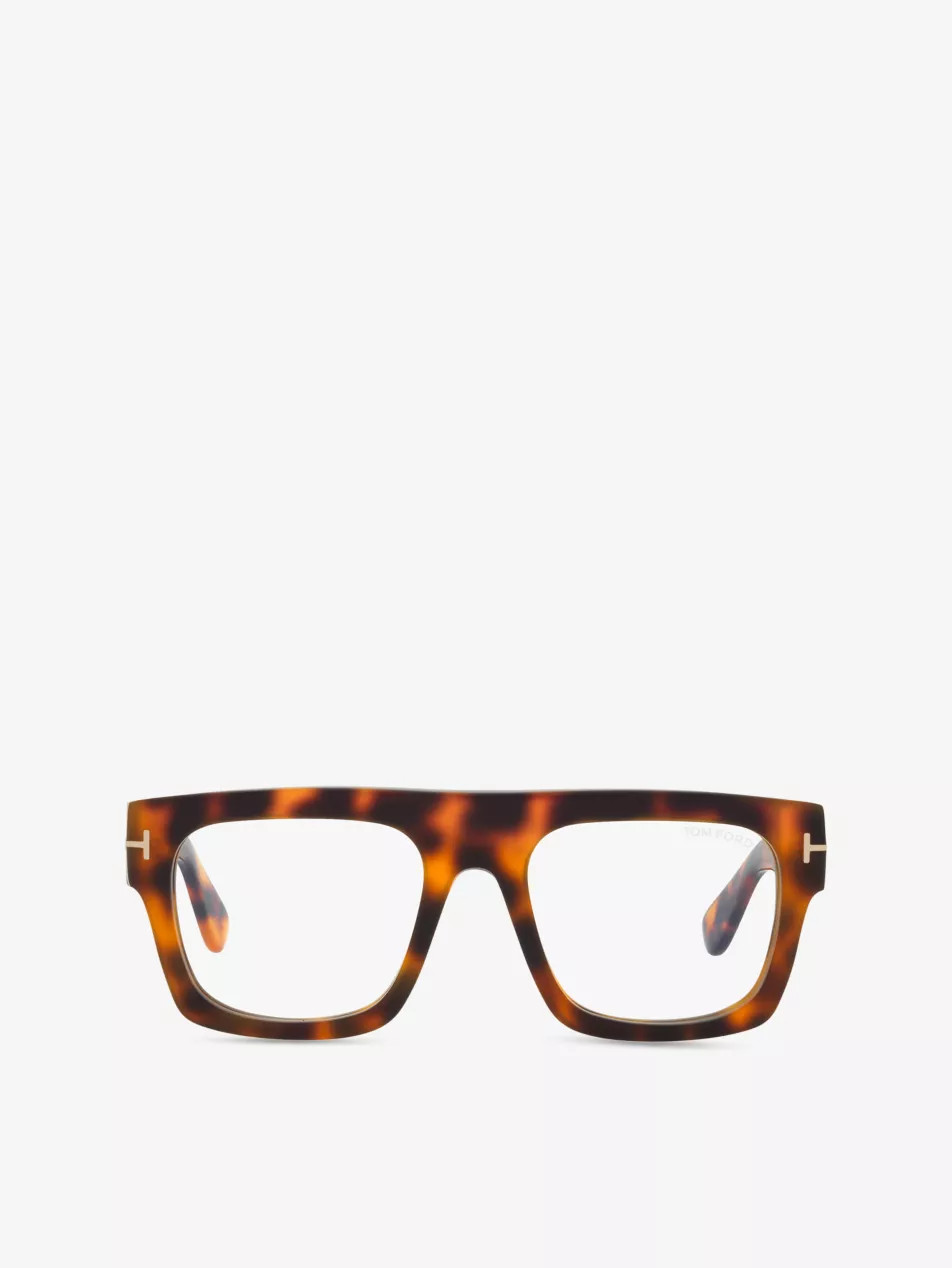 FT5634 Square-Frame Tortoiseshell Acetate Optical Glasses | Selfridges