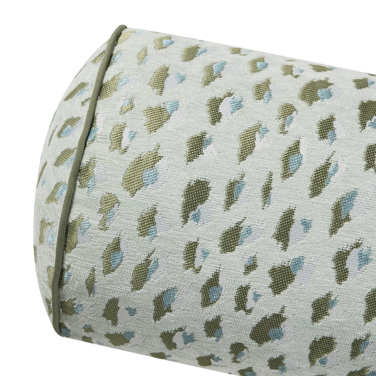 Home Decor Collection 8" x 20" Green Woven Leopard Bolster Decorative Pillow | Walmart (US)