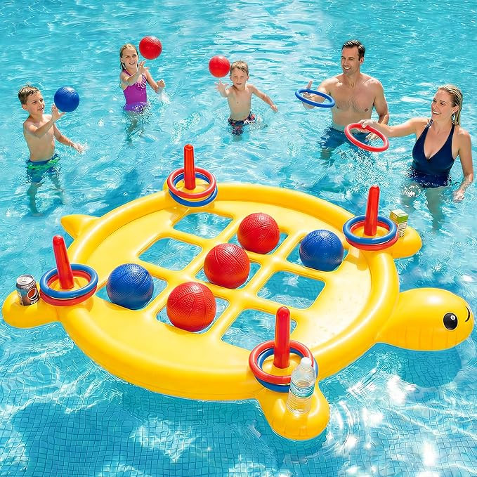 2 in 1 Pool Toys Games for Kids, Pool Tic Tac & Ring Toss Games for Adults Teens Family Party, Gi... | Amazon (US)