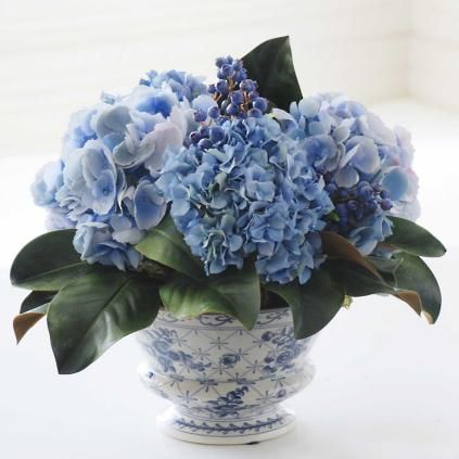 Mixed Hydrangea and Blueberry Chinoiserie | Frontgate