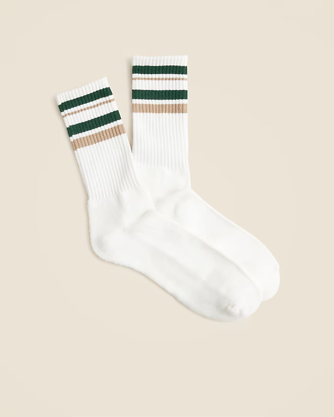 Athletic crew socks in gym stripe with COOLMAX® technology | J. Crew US