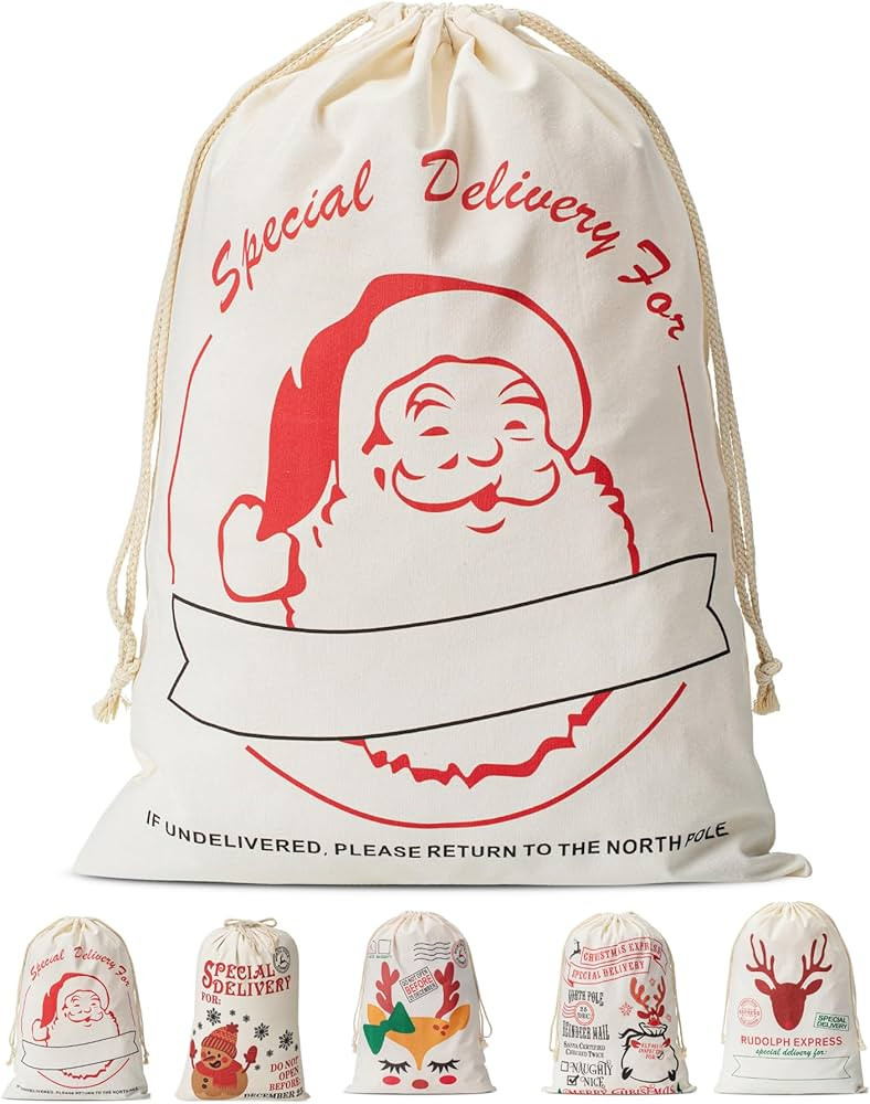 Mr. Pen- Personalized Santa Sacks Christmas Bag, 26”x19”, Personalized Gift Bags for Christma... | Amazon (US)