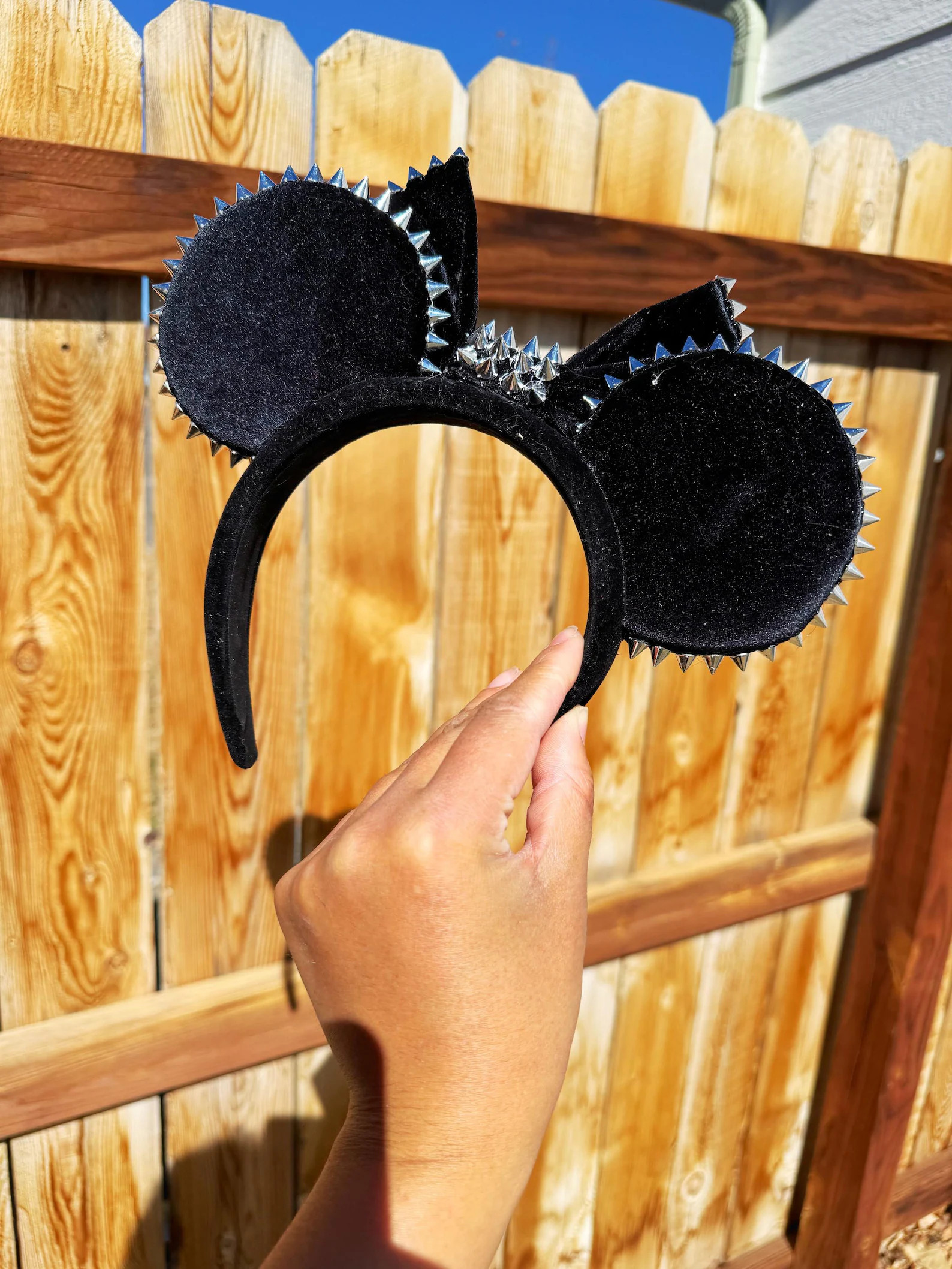 Goth Spiked Mickey Ears, Metal Mickey Ear, Black Velvet Minnie Ear, Spiked Minnie Headband, Goth ... | Etsy (Global)
