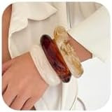 Acrylic Chunky Bangle Bracelets for Women, Irregular Punk Acrylic Resin Bangle Geometric Cuff Wid... | Amazon (US)