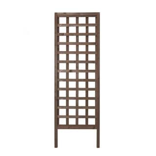 Outdoor Essentials Heirloom 72 in Walnut‐Tone Square Lattice Trellis 490381 - The Home Depot | The Home Depot