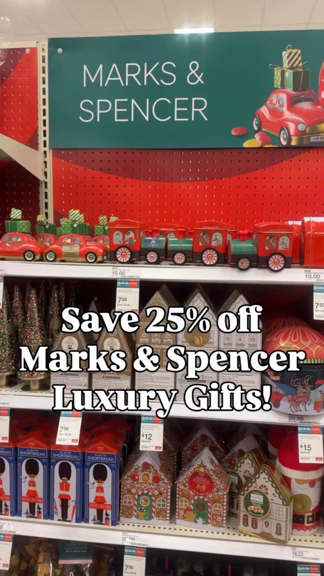 Save 25% off @marksandspencer luxury food gifts at Target until Sunday 12/13! They brought back some beloved ones like the cocoa train and some new releases like the pop up Santa tin! Follow + comment “SHOP” for a link! ✨MUST BE FOLLOWING FOR THE LINK TO COME THROUGH✨ 

#target #marksandspencer #paidlink