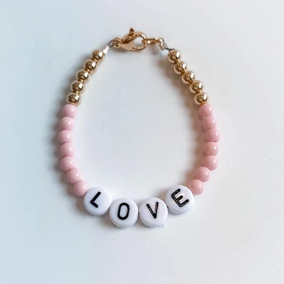 Baby Pink Custom Name Bracelet  Kids Name Bracelet  Custom | Etsy | Etsy (US)