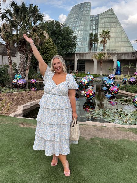 Had the best time last night @sabotgarden for the sneak peek of #huntopia 🦋🐇🦜 

If you’re in San Antonio or planning to visit, the installation will be available from this Saturday, May 4th until November 3rd 🌸

The @sabotgarden is such a special place in the heart of San Antonio, and having @huntslonemhuntopia here is an absolute treat for central Texas 🤠

Linked ticket info in Stories 🎟️

My tiered floral dress comes in sizes XS-3X! I tried the viral Delaney Childs updo and on my short hair, I think it turned out cute! 

#LTKtravel #LTKSeasonal #LTKplussize