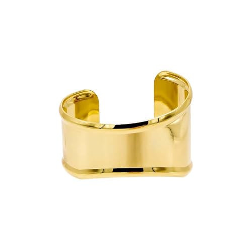 Solid Chunky Indented Curved Wide Bangle Bracelet For Women, Adjustable, Open End, For Everyday,18K Gold Plated,Shiny Gold Bracelets, Trendy Wrist Wrap Bracelets Open Minimalist Thick Gold Wrist Cuff Bracelets,a Statement Piece That Exudes Bold Elegance, With a Width of 26 mm And an Adjustable Diameter of 60 mm, Designed For Both Comfort And Style,The Gold-Plated Finish Ensures a Timeless Look That Complements Any Outfit, | Amazon (US)