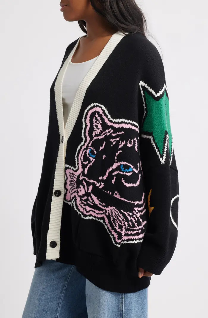 Dressed in Lala Karma Panther Oversize Cardigan | Nordstrom | Nordstrom