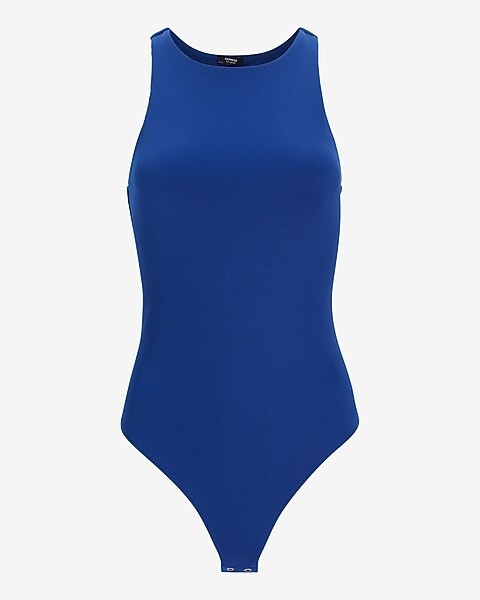 Body Contour Ribbed High Neck Thong Bodysuit | Express
