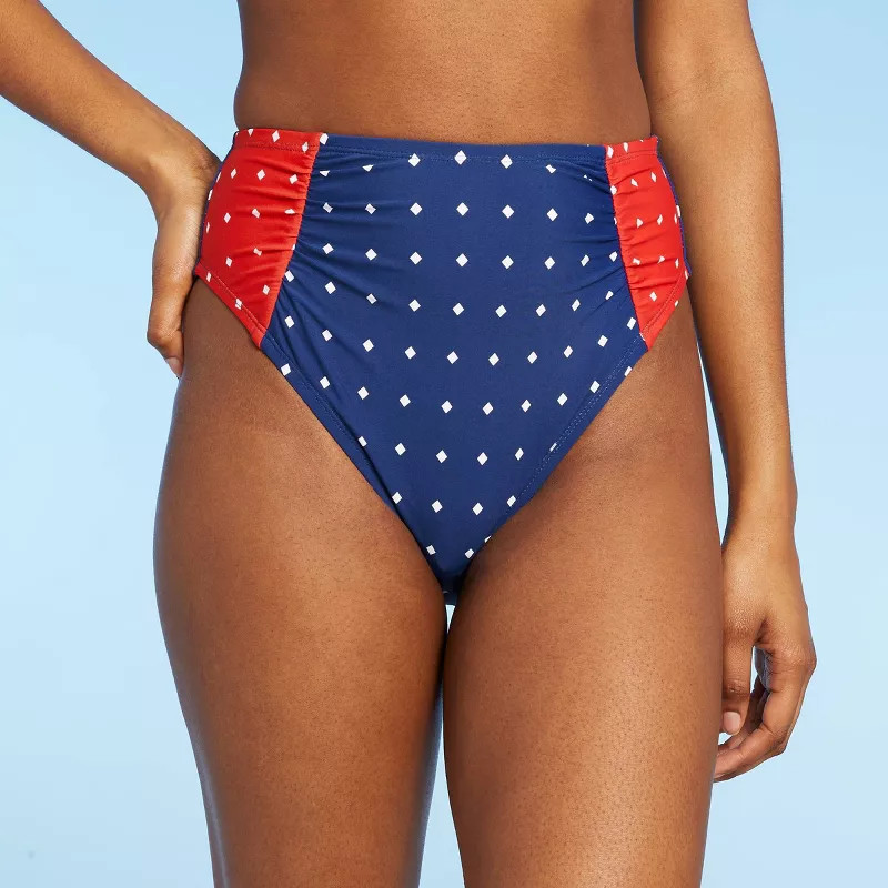 Women's Shirred Panel Bikini Bottom - Sea Angel Red | Target