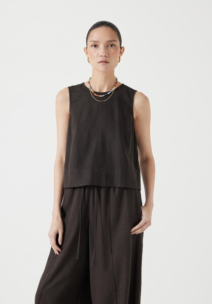 Vera Linen Blend Shell Top | Hush UK